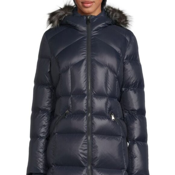 BRAND NEW WITH TAGS Pajar Womens Ares Faux Fur Trim Graphite Large Puffer Jacket - Picture 1 of 9